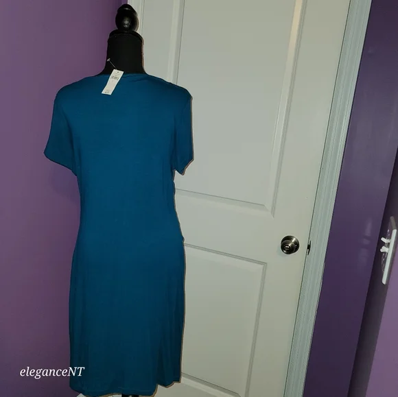 Banana Republic Teal Tie Front Dress Sz: Large NWT - Picture 3 of 5